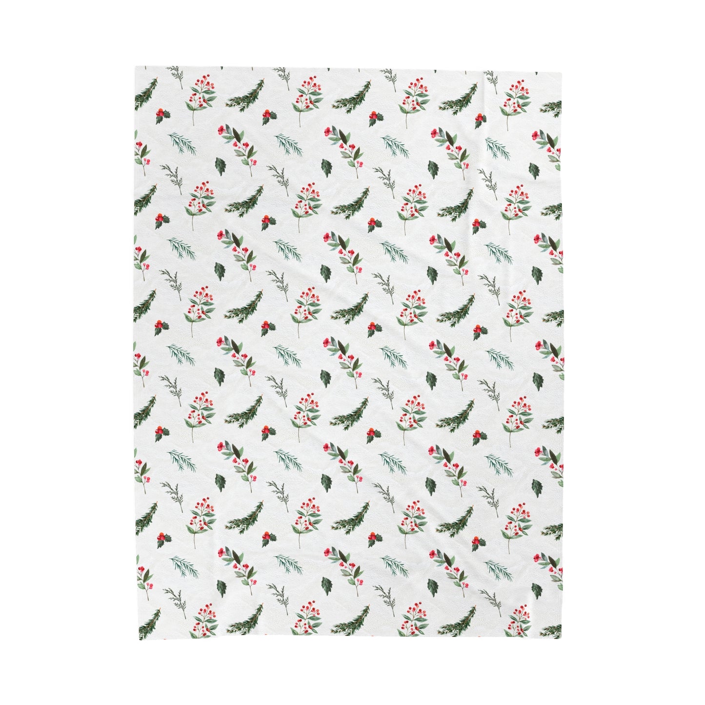 Christmas Florals Velveteen Plush Blanket