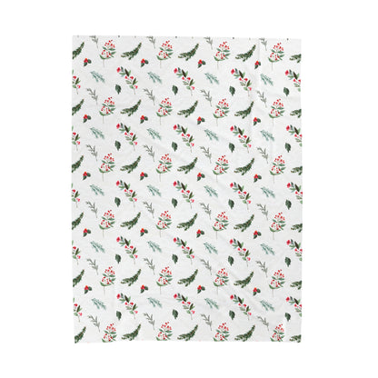 Christmas Florals Velveteen Plush Blanket