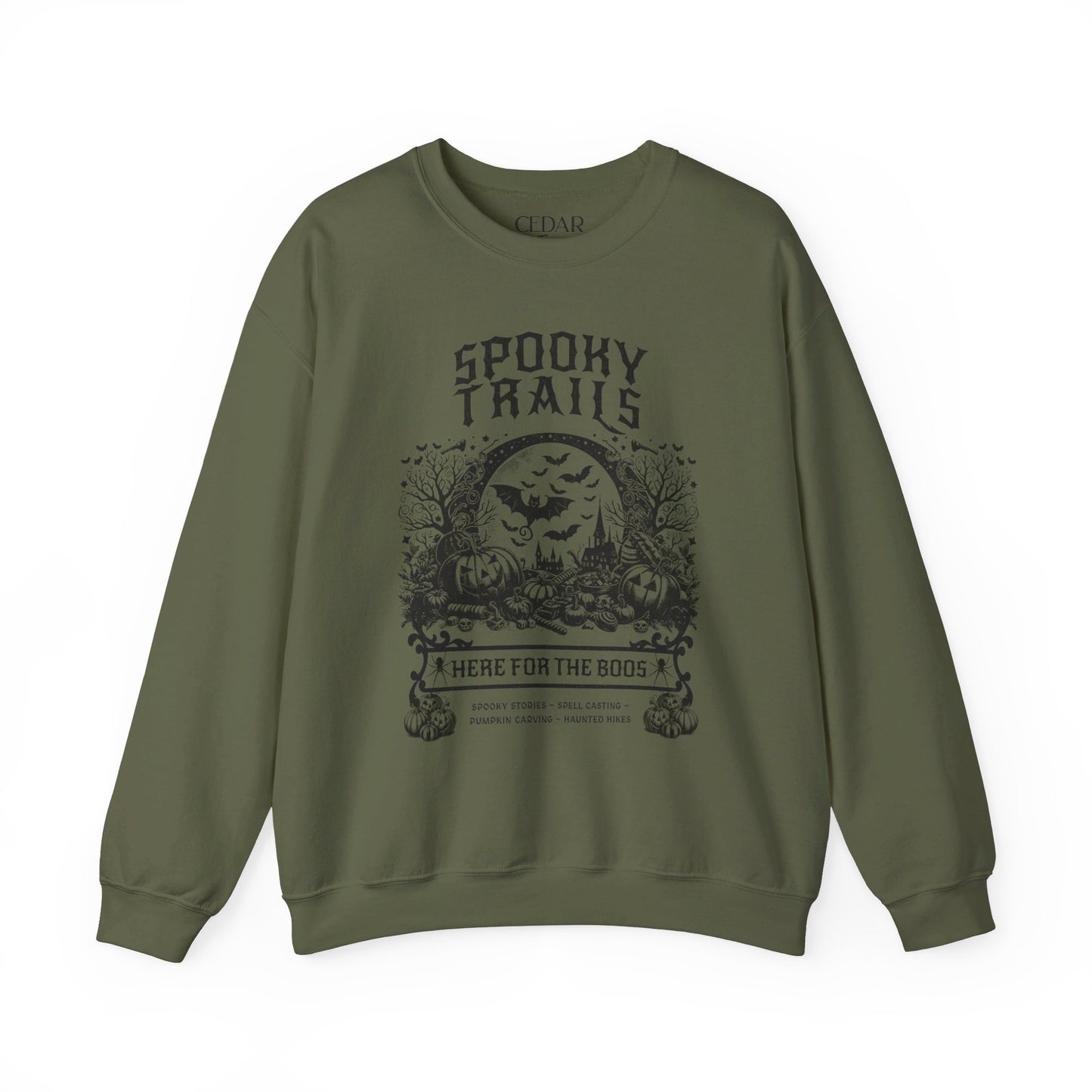 Spooky Trails Halloween Hiking Crewneck Sweatshirt