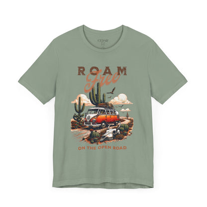 Roam Free On The Open Road Unisex Short Sleeve Tee