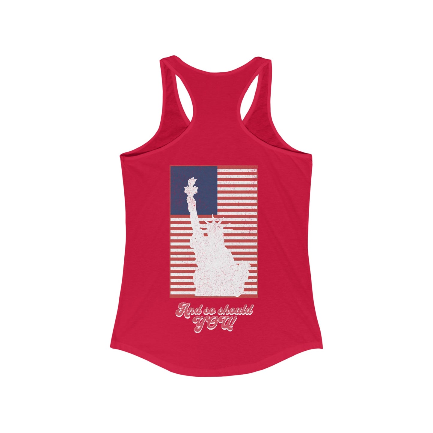 She Stands For Freedom Racerback Tank