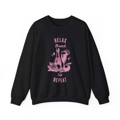 Relax Brunch Sip Repeat Crewneck Sweatshirt