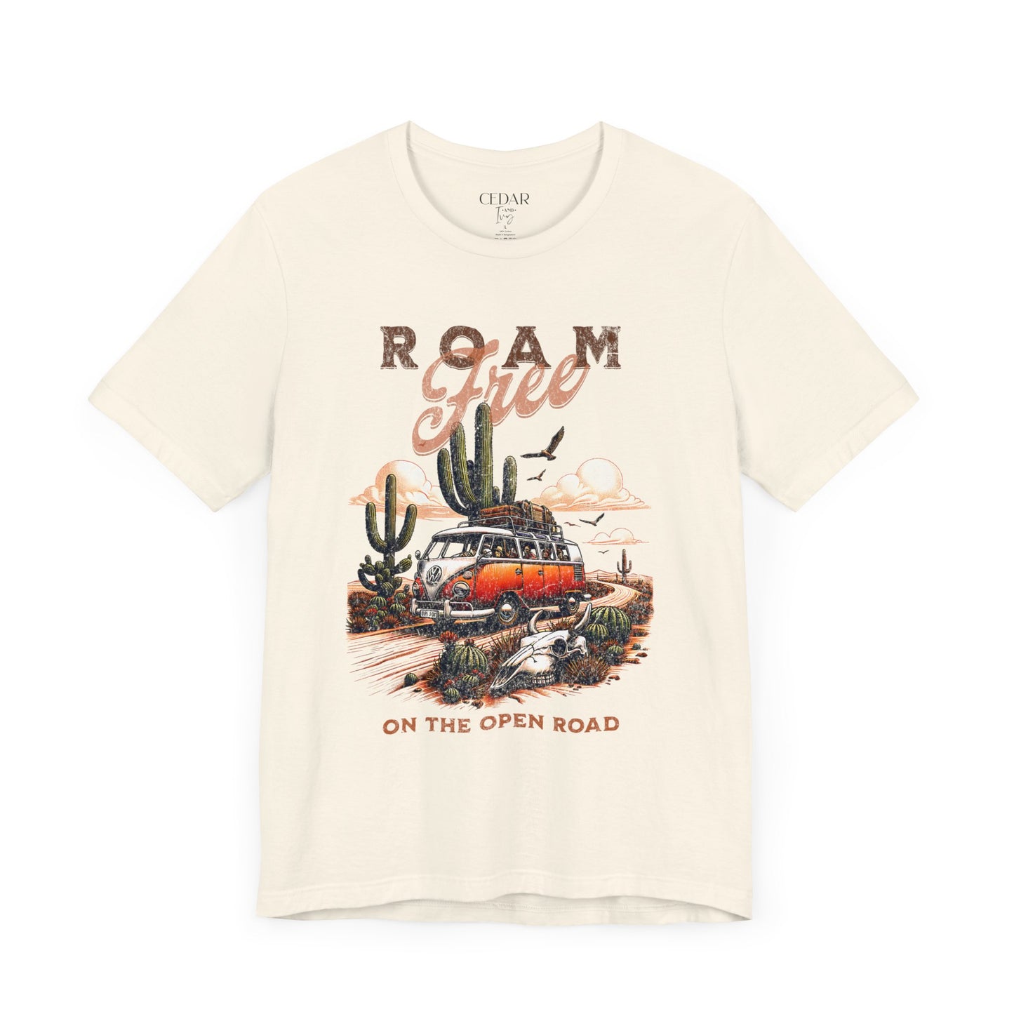 Roam Free On The Open Road Unisex Short Sleeve Tee