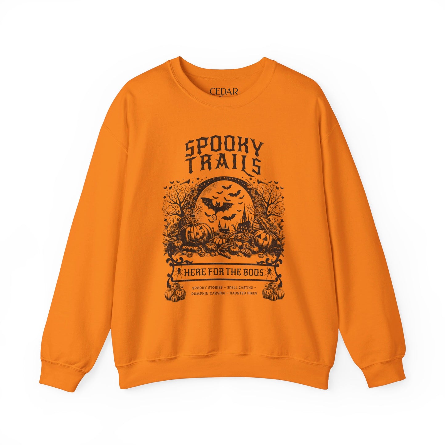 Spooky Trails Halloween Hiking Crewneck Sweatshirt