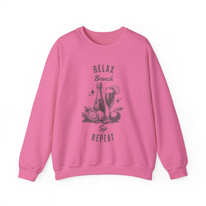 Relax Brunch Sip Repeat Crewneck Sweatshirt