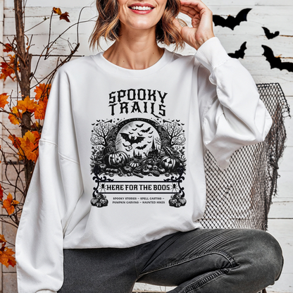 Spooky Trails Halloween Hiking Crewneck Sweatshirt