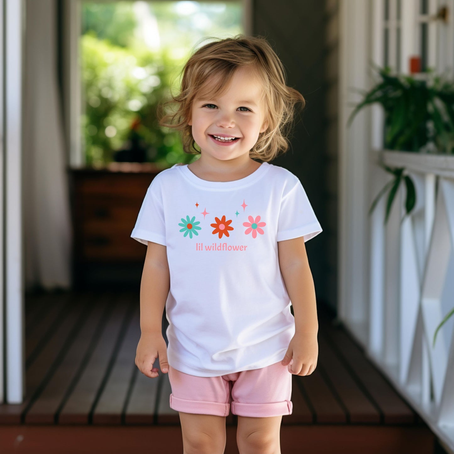 Lil Wildflower Bright Floral Toddler T Shirt