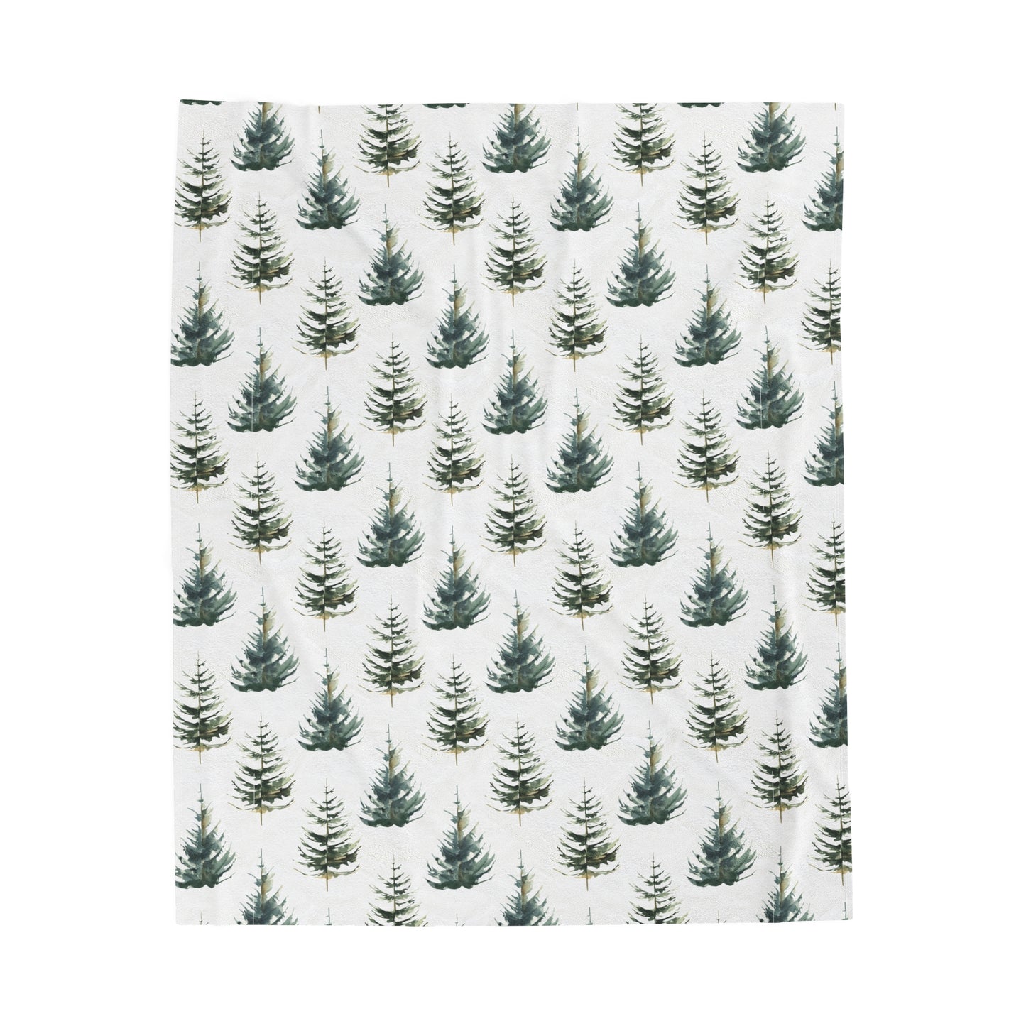 Evergreen Trees Plush Velveteen Blanket