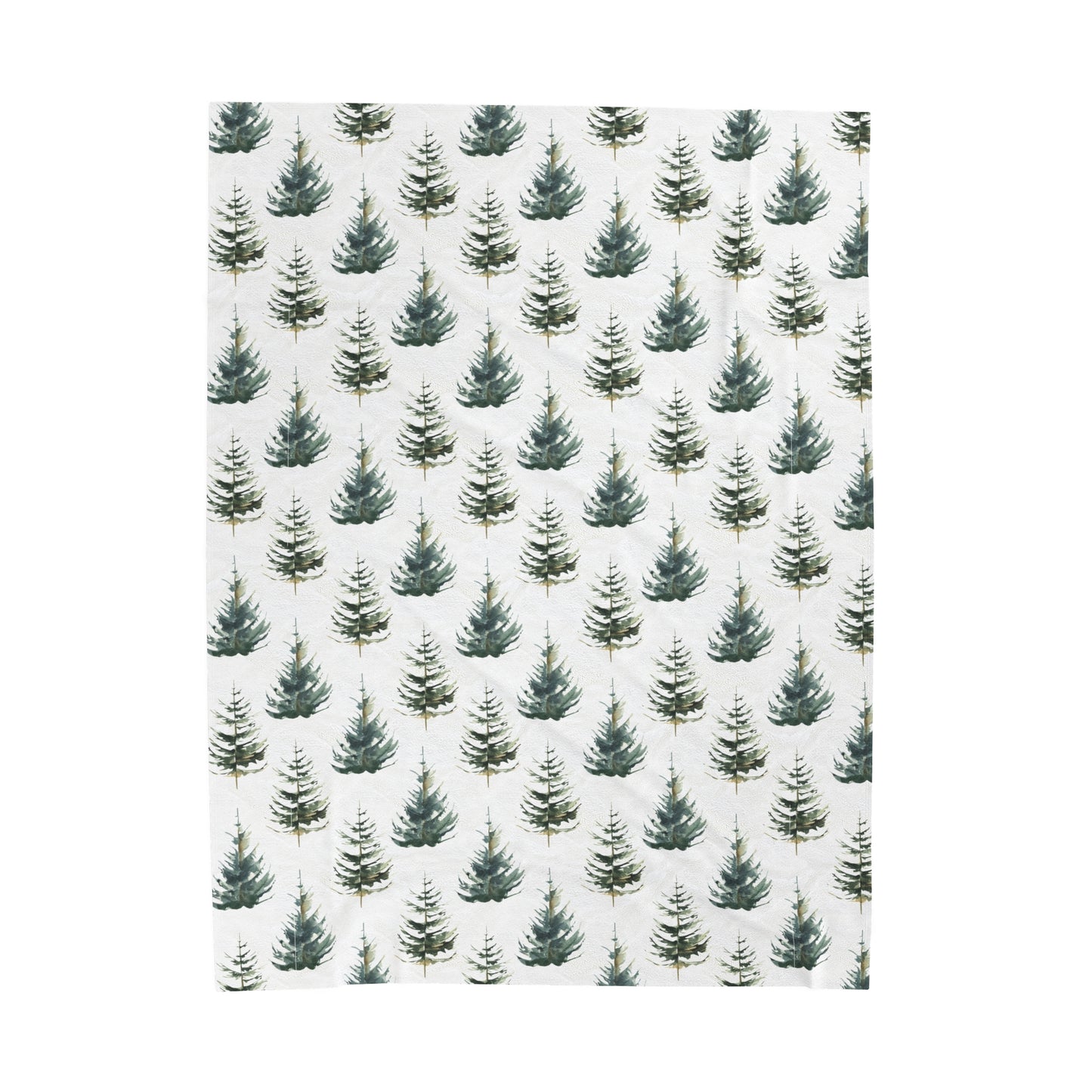 Evergreen Trees Plush Velveteen Blanket