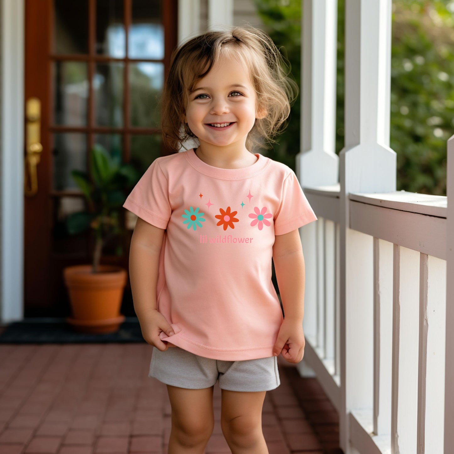 Lil Wildflower Bright Floral Toddler T Shirt