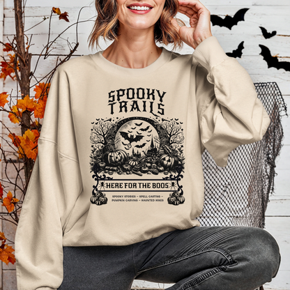 Spooky Trails Halloween Hiking Crewneck Sweatshirt