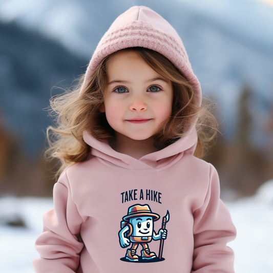 Toddler Fleece Hoodie - Take a Hike Marshmallow Design