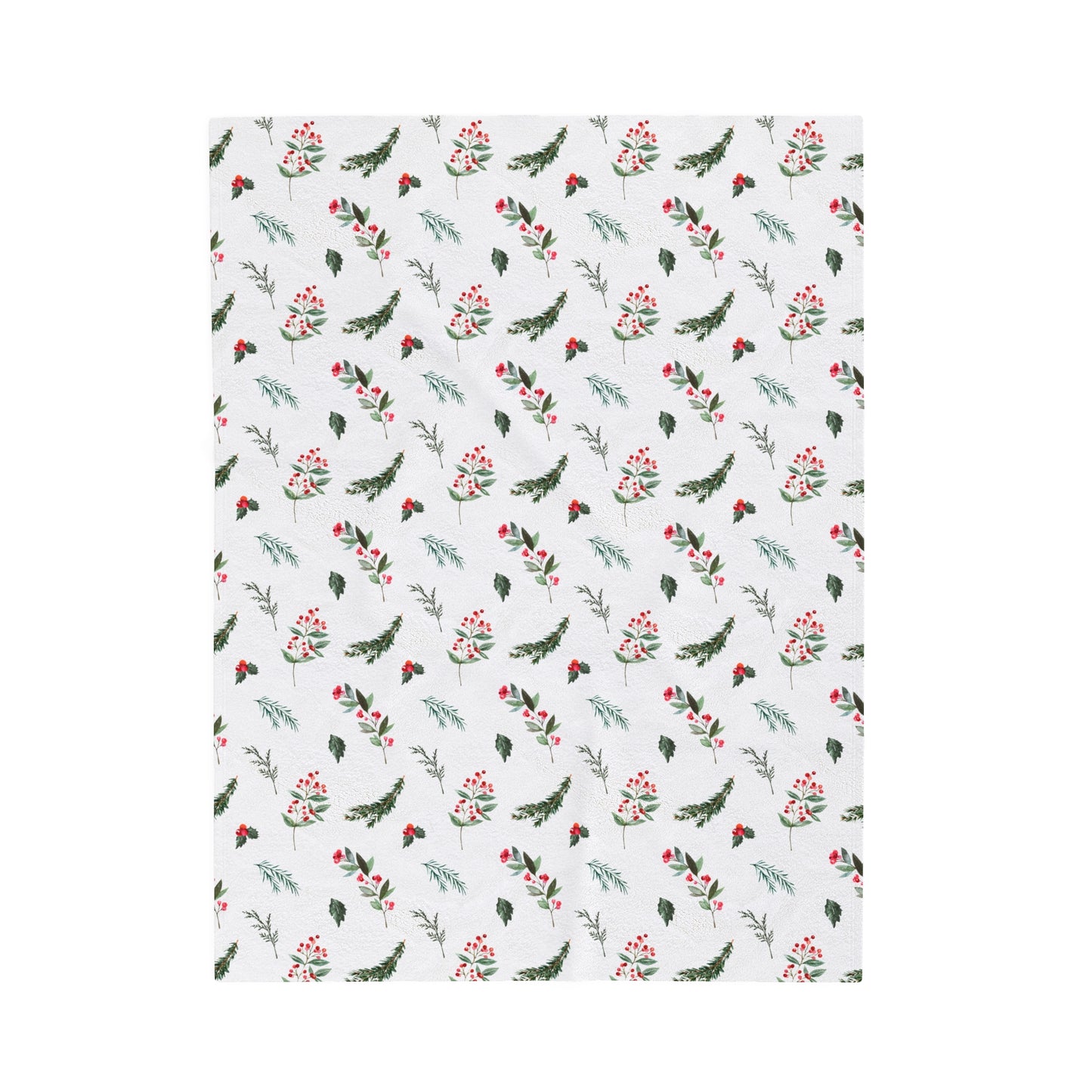 Christmas Florals Velveteen Plush Blanket