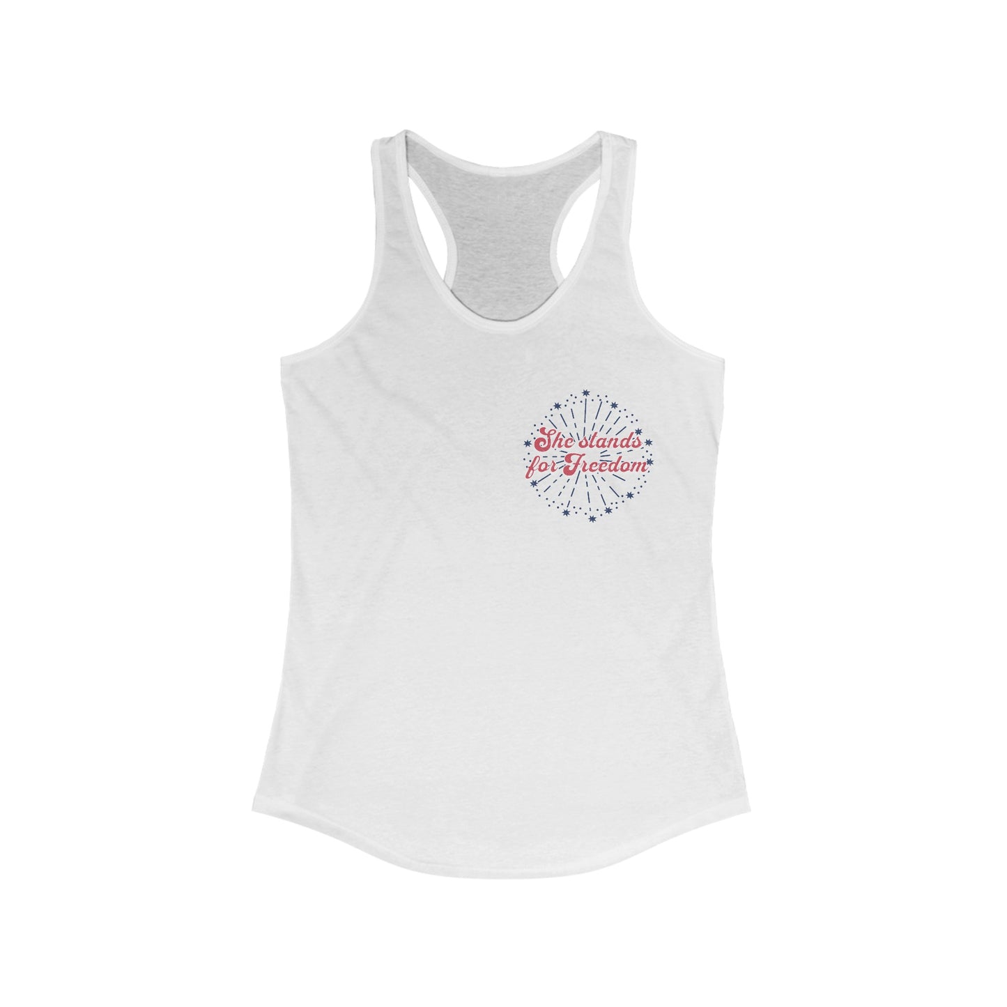 She Stands For Freedom Racerback Tank