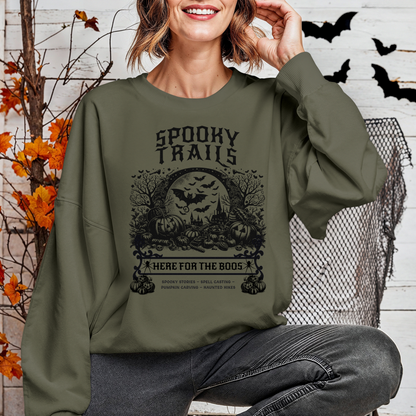 Spooky Trails Halloween Hiking Crewneck Sweatshirt