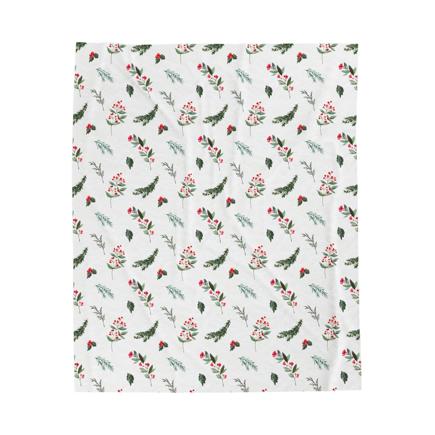 Christmas Florals Velveteen Plush Blanket