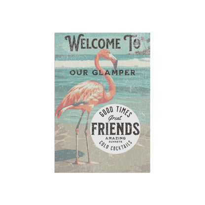 Welcome To Our Glamper Campsite Flag