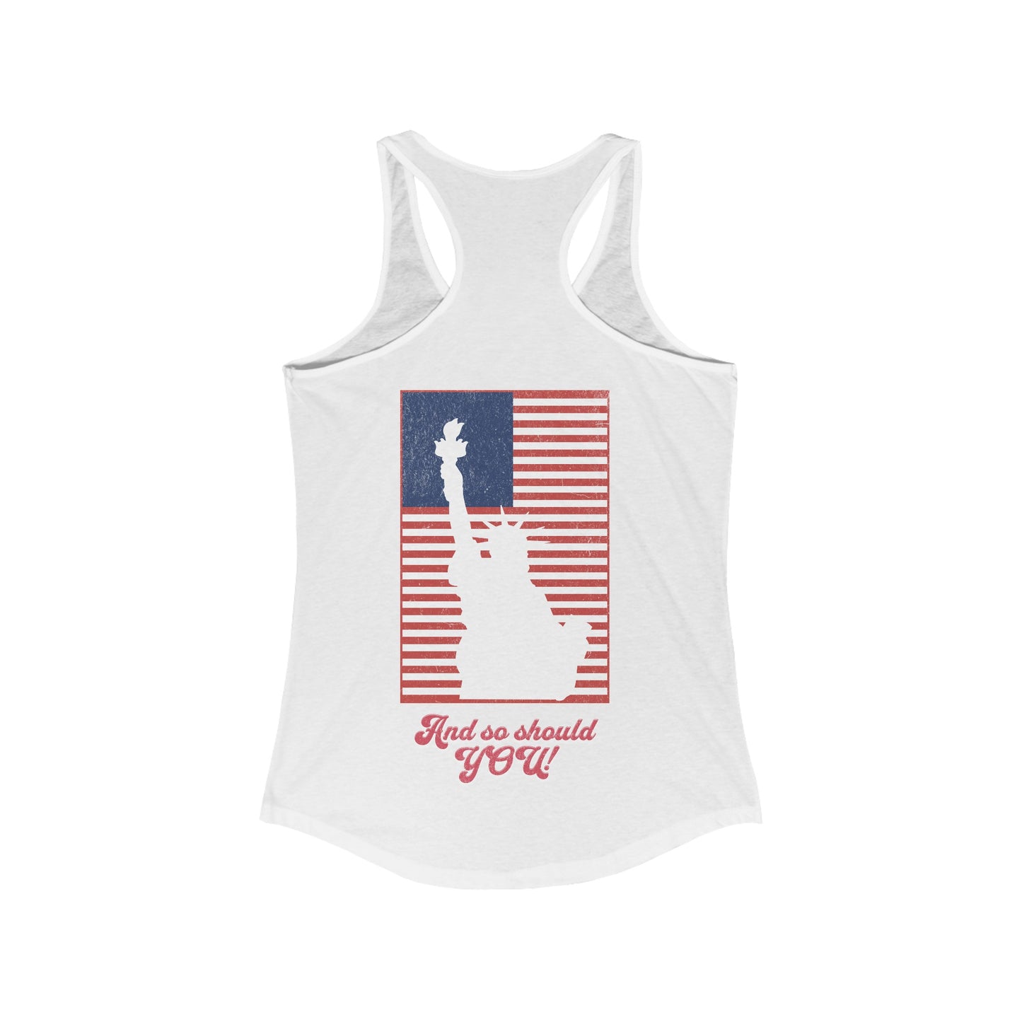 She Stands For Freedom Racerback Tank