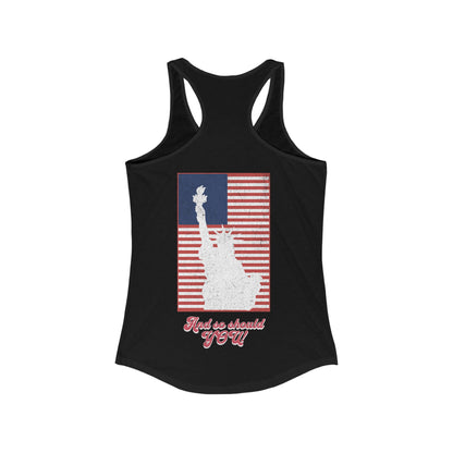 She Stands For Freedom Racerback Tank