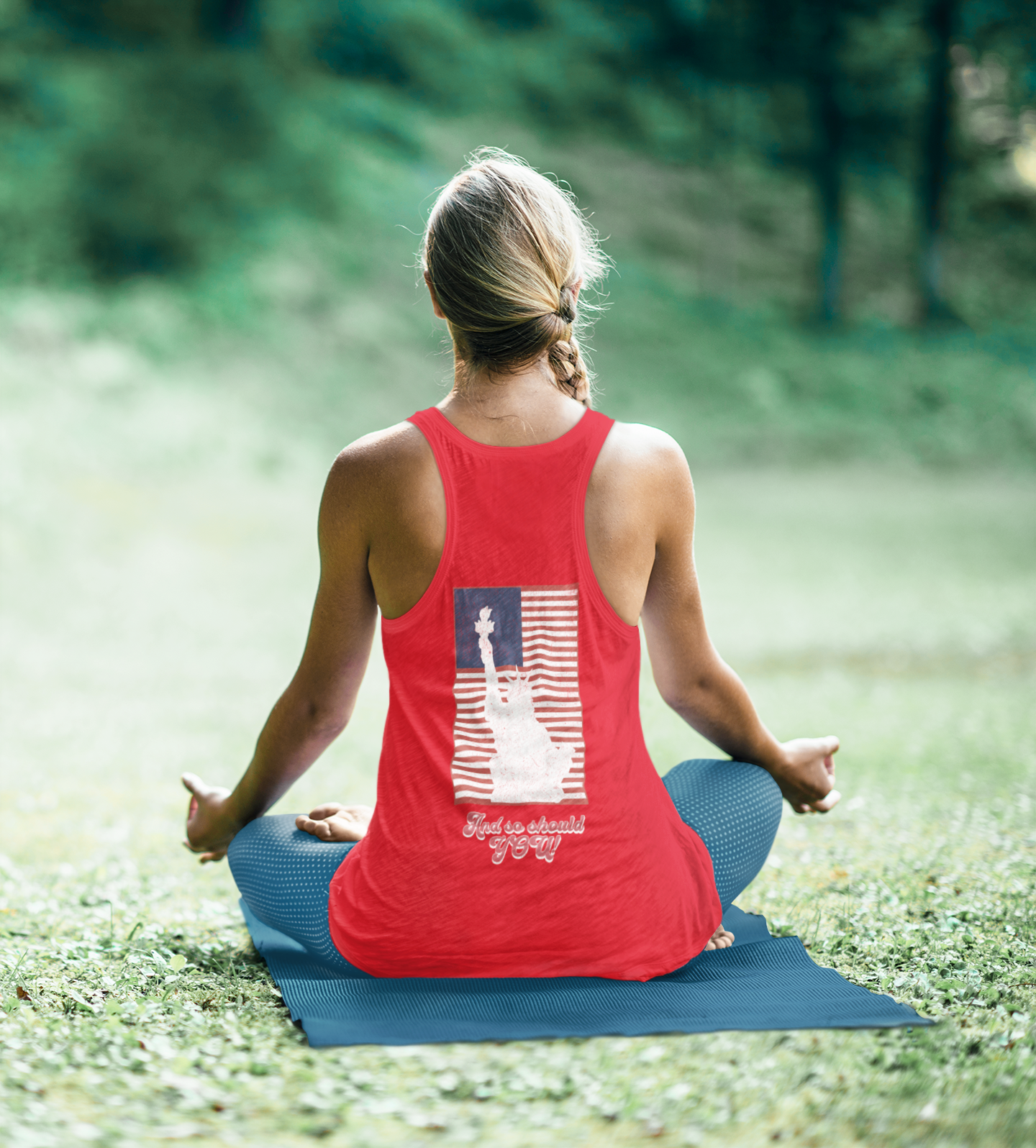 She Stands For Freedom Racerback Tank