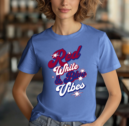 Red White and Blue Vibes Unisex Short Sleeve T Shirt