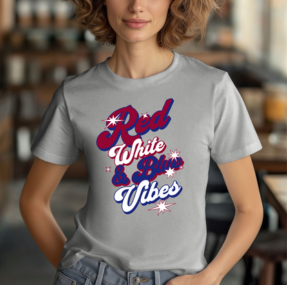 Red White and Blue Vibes Unisex Short Sleeve T Shirt