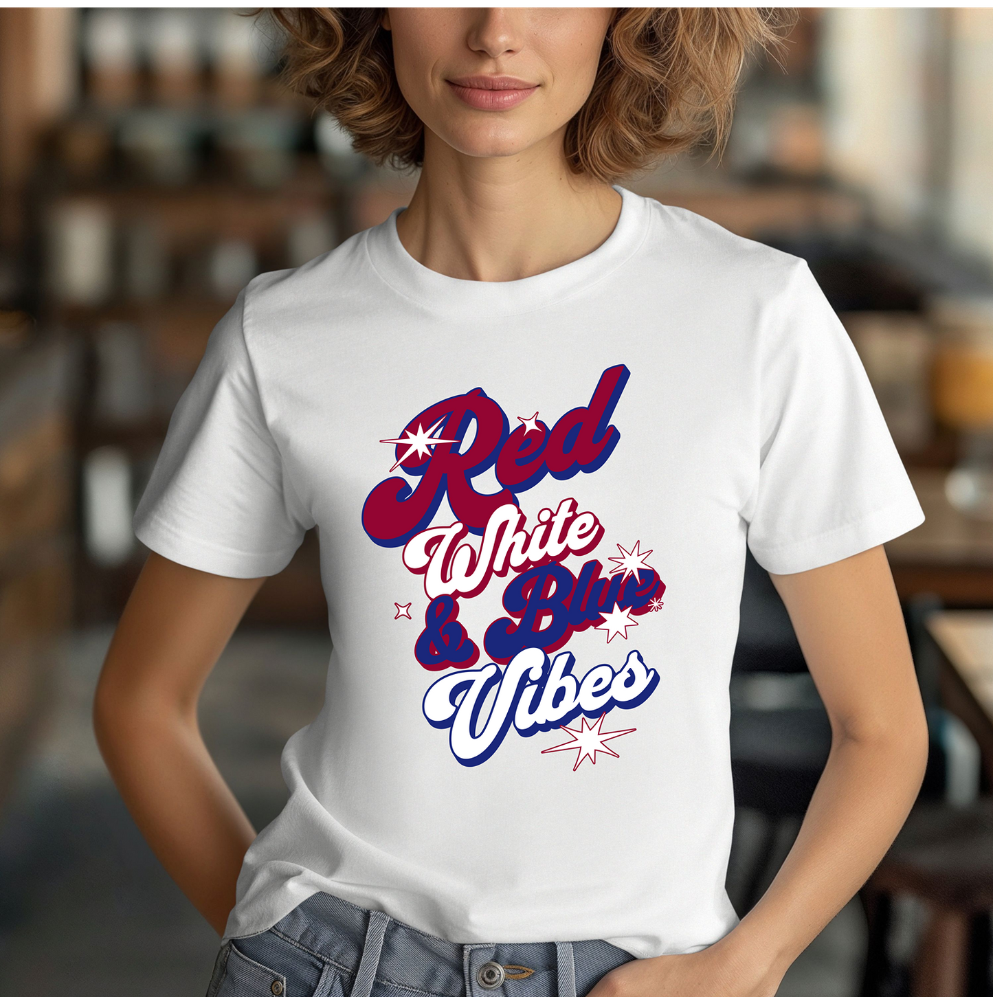 Red White and Blue Vibes Unisex Short Sleeve T Shirt