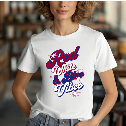 Red White and Blue Vibes Unisex Short Sleeve T Shirt