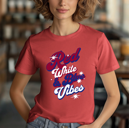 Red White and Blue Vibes Unisex Short Sleeve T Shirt