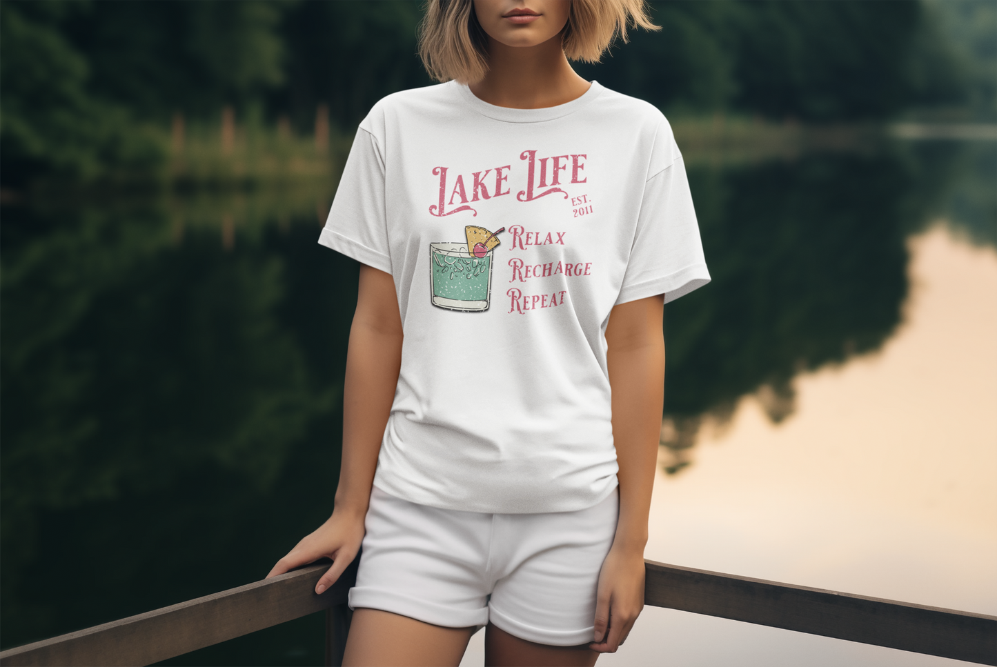 Lake Life Relax Recharge Repeat T Shirt