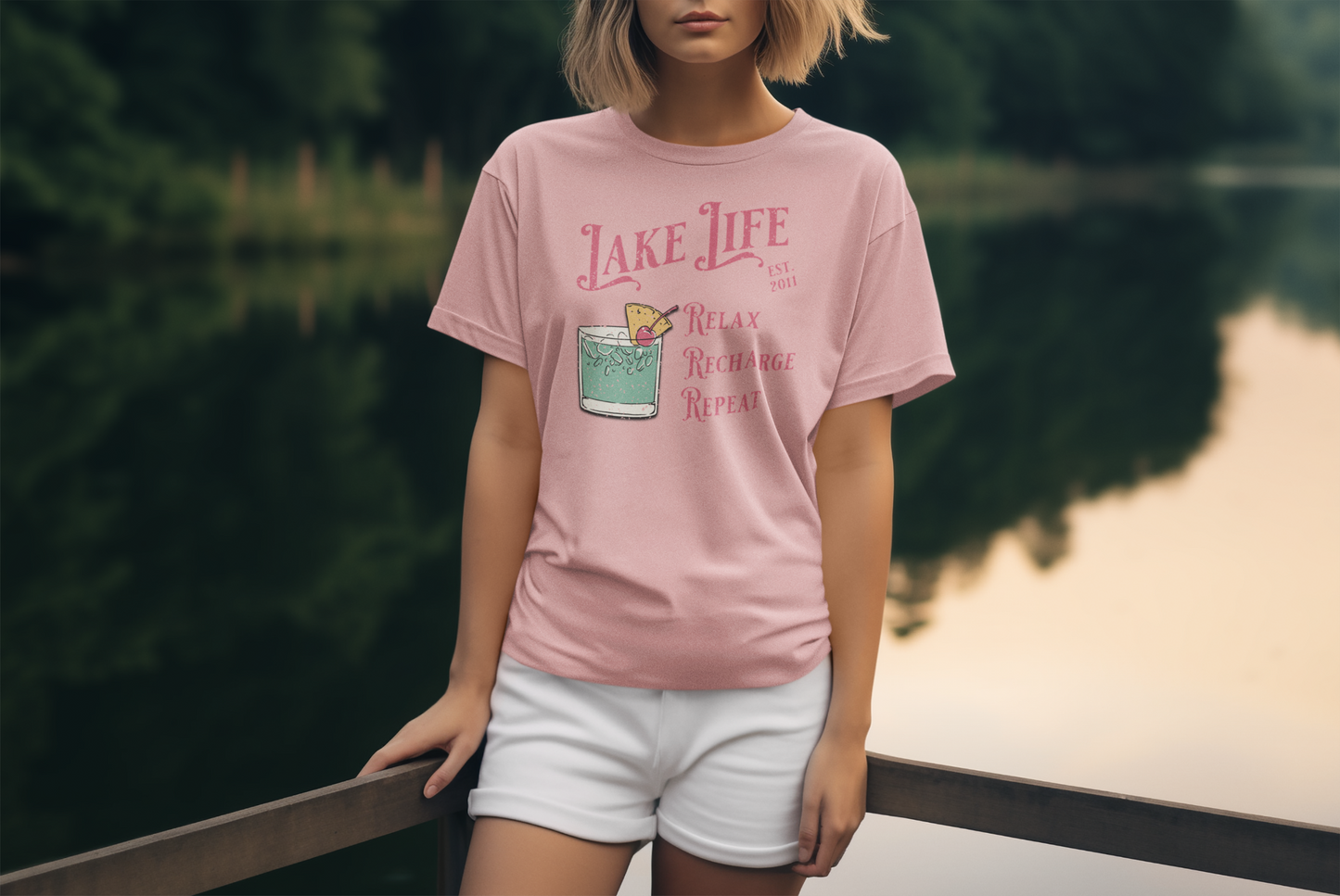 Lake Life Relax Recharge Repeat T Shirt