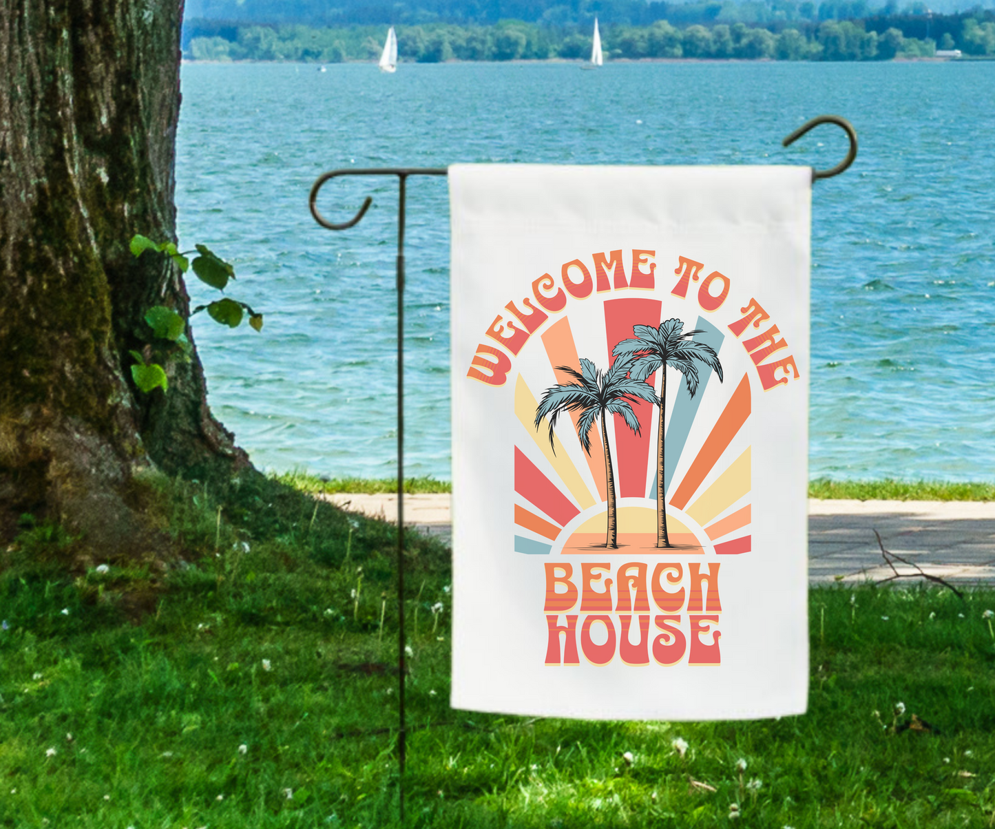 Welcome to the Beach House Outdoor Garden Flag